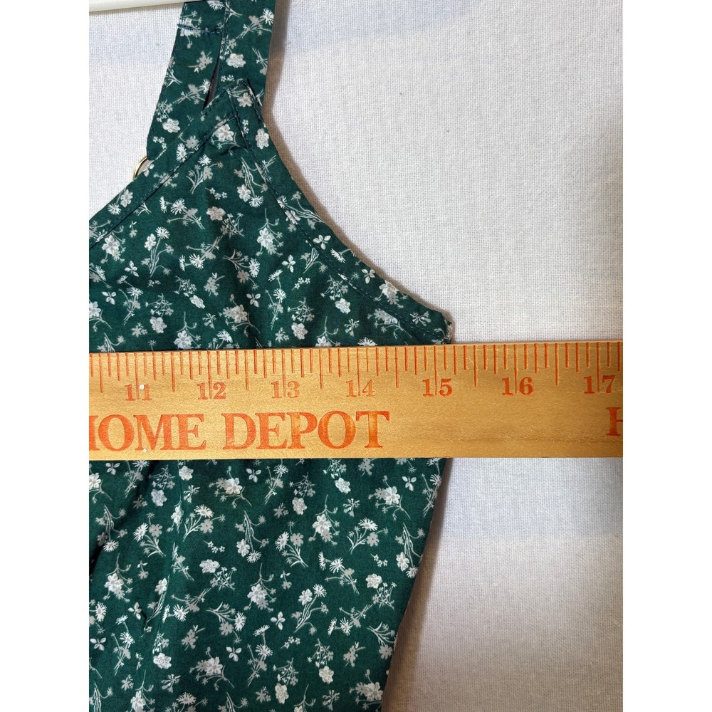 Nation LTD Green Floral Pima Cotton Midi Dress Button Front Pockets XS - Picture 7 of 12
